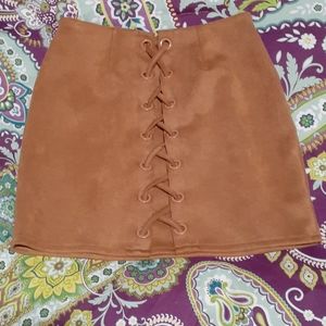 Tan mini skirt